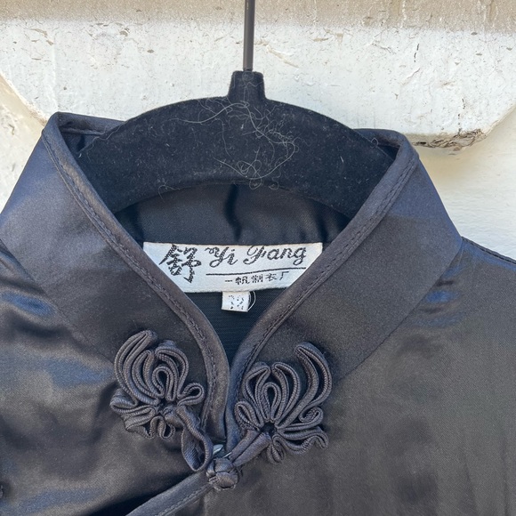 Black Satin Embroidered Dress - Picture 6 of 8